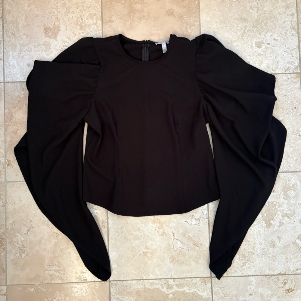 Leith Black Draped Women's Blouse